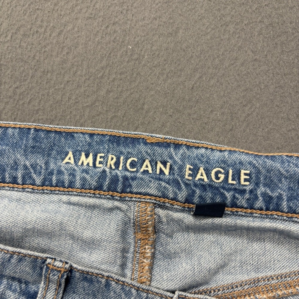 American Eagle Jeans Womens 6 Long Super High Rise Ultra Wide Leg Distressed Y2K - Picture 9 of 14